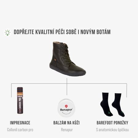 FRODDO VYŠŠÍ KOŽENÉ ZIMNÍ TEX LACES Black