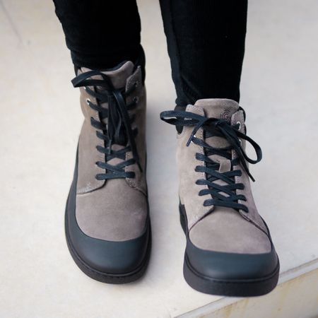 GROUNDIES TORINO Stone Black | Dámské zimní zateplené barefoot bot