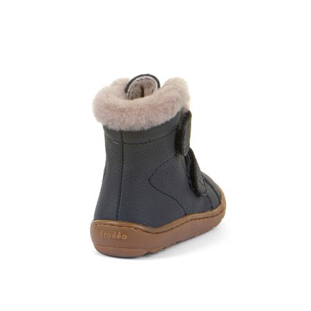 FRODDO KOTNÍKOVÉ ZIMNÍ FURRY BOOT Dark Blue | Dětské zimní zateplené barefoot boty