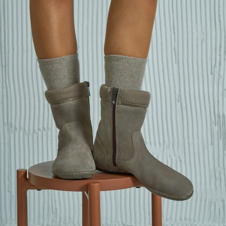 GROUNDIES ICELAND Béžové | Dámské barefoot kozačky