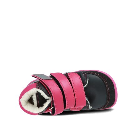 BEDA ZIMNÍ VYŠŠÍ EL Black/Pink | Dětské zimní zateplené barefoot boty