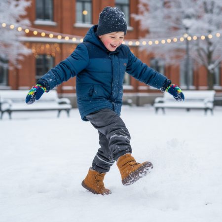 FRODDO ZERU TEX FURRY Cognac | Dětské zimní barefoot boty