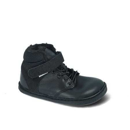 PEGRES ZIMNÍ BF40 0.1 Černá | Dětské první zateplené barefoot botičky