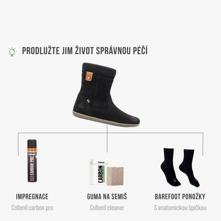 GROUNDIES ICELAND WOMEN Black | Dámské zimní barefoot boty