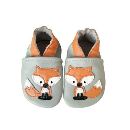 HOPI HOP BAREFOOT KOŽENÉ CAPÁČKY Liška šedá | Dětské barefoot capáčky