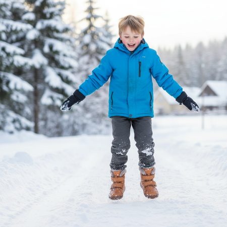 FRODDO ANKLE WINTER FURRY BOOT Cognac | Children's Winter Insulated Barefoot Boots