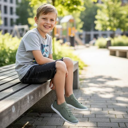 REIMA ASTELU VEGAN Greyish Green | Barefoot sneakers