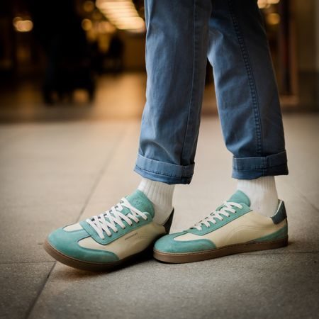 GROUNDIES PANAMA Beige/Sage green | Barefoot tenisky