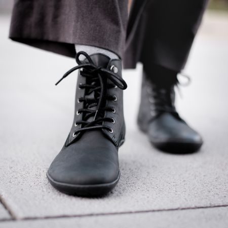 GROUNDIES Esberg Black | Zimní zateplené barefoot boty