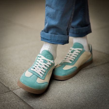 GROUNDIES PANAMA Beige/Sage green | Barefoot tenisky