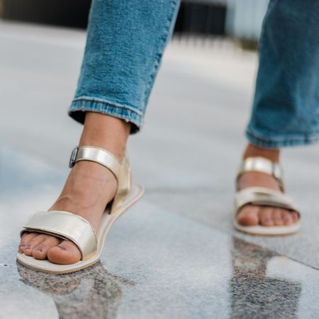 ANGLES HESTIA Gold | Dámské barefoot sandály