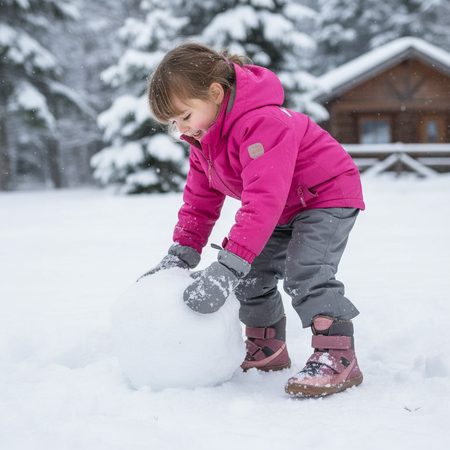 FRODDO UP TEX WINTER Grey / Pink | Children's Winter Insulated Barefoot Boots