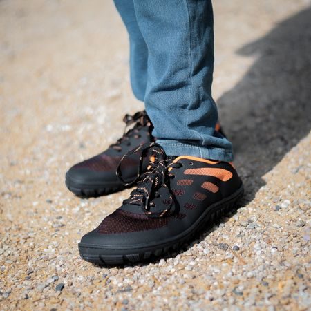 FREET CALVER Orange/Black | Barefoot sportovní tenisky