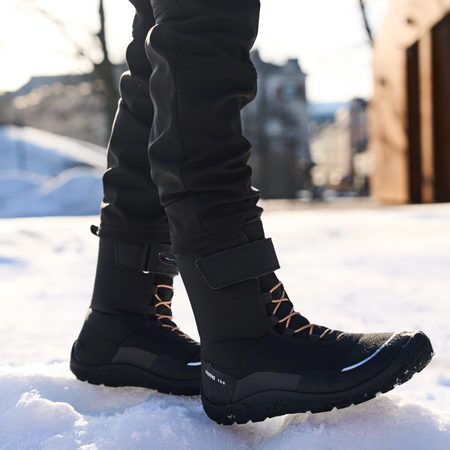 REIMA Talvella Black | Dětské barefoot zimní zateplené boty