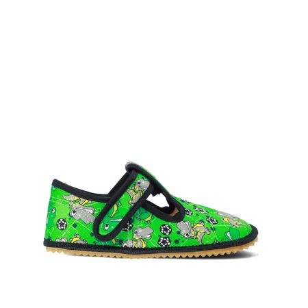 BEDA PAPUČE BF 060010/W DINOBALL Green – Široké | Dětské barefoot přezůvky