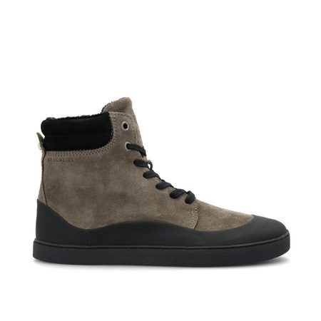 GROUNDIES Torino Stone/Black | Dámské zimní zateplené barefoot boty
