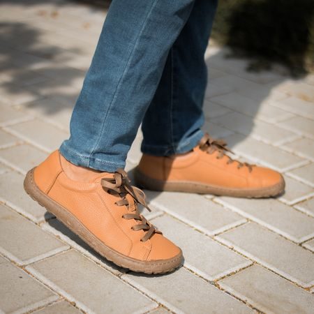 FRODDO LEATHER LACES Cognac | Dámské barefoot tenisky