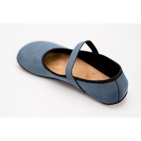 AHINSA SHOES ANANDA BARE BALERÍNKA Modrá Nubuk