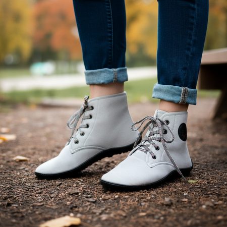 LEGUANO CHESTER Light Grey | Kotníkové barefoot boty