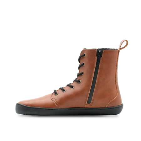 AYLLA BAREFOOT CHIRI DÁMSKÉ Hnědá | Kotníčkové zateplené barefoot boty