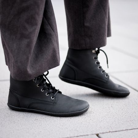 GROUNDIES Esberg Black | Zimní zateplené barefoot boty