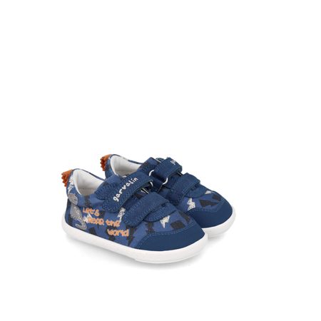 GARVALÍN PLÁTĚNKY Blue Dino | Dětské barefoot tenisky2