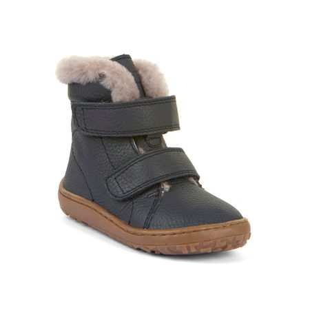 FRODDO KOTNÍKOVÉ ZIMNÍ FURRY BOOT Dark Blue | Dětské zimní zateplené barefoot boty