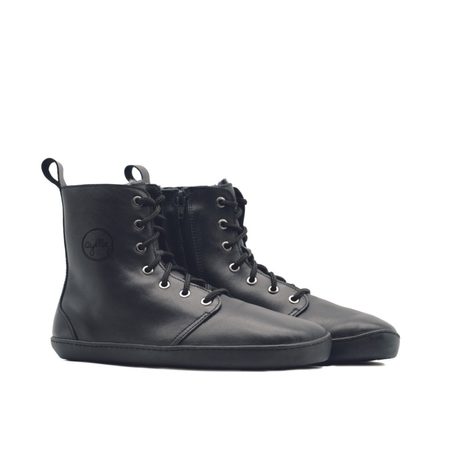 AYLLA BAREFOOT CHIRI DÁMSKÉ Černá | Kotníkové zateplené barefoot boty