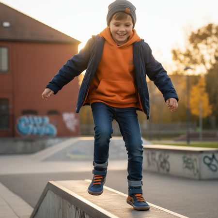 FRODDO TEX GO Blue Denim | Dětské celoroční barefoot boty