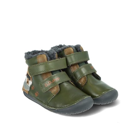 D.D.STEP W070-52893A Emerald | Dětské zimní zateplené barefoot boty