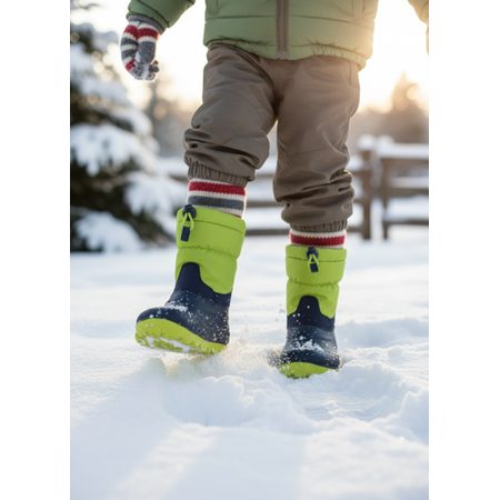 CRAVE SNOWSTORM Navy/Lime | Dětské zimní zateplené boty