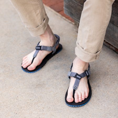 XERO SHOES H-TRAIL Steel Gray / Blue Iolite | Pánské barefoot sandály