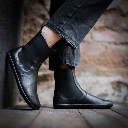 GROUNDIES CAMDEN Black | Chelsea zateplené barefoot boty