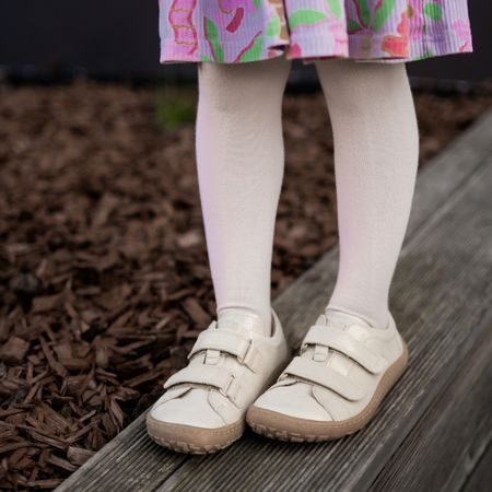 FRODDO TENISKY LEATHER D-VELCRO II Gold Shine | Dětské barefoot tenisky