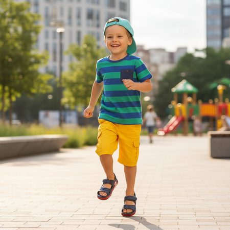 COQUI SANDÁLE YOGI Navy | Dětské kompromisní sandály