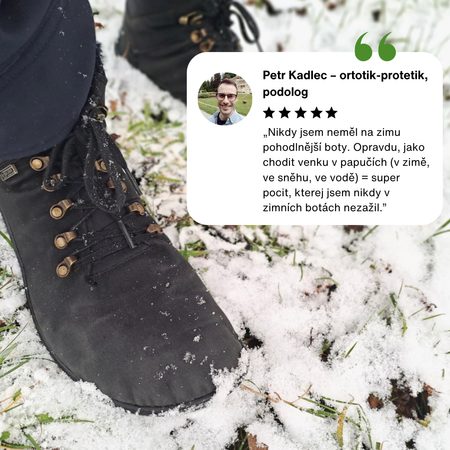 LEGUANO HUSKY Black | Kotníčkové zateplené barefoot boty