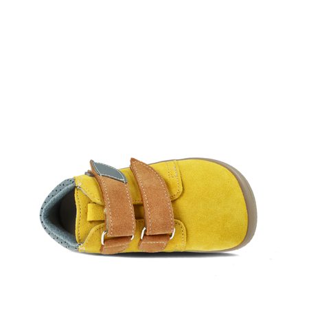 BEDA CELOROČNÍ VELUR MAURO Yellow - užší kotník | Dětské barefoot tenisky