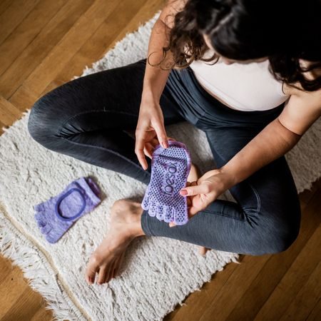 TOESOX FULL TOE BELLARINA GRIP Heather Purple | Dámské ponožky