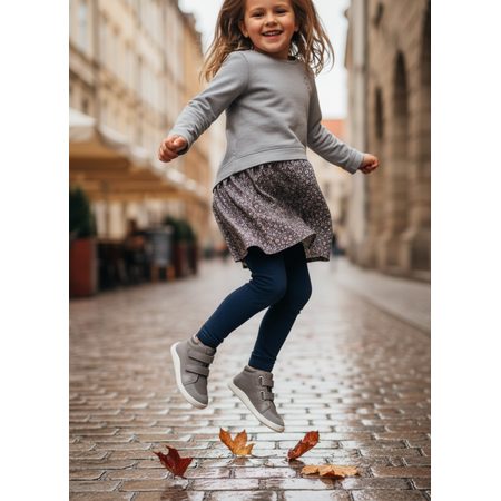 BABY BARE FEBO FALL Grey Asfaltico | Dětské celoroční barefoot boty
