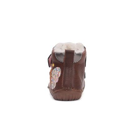 D.D.STEP W070-42522A ZIMNÍ KOTNÍKOVÉ BOTY Chocolate | Dětské zimní zateplené barefoot boty