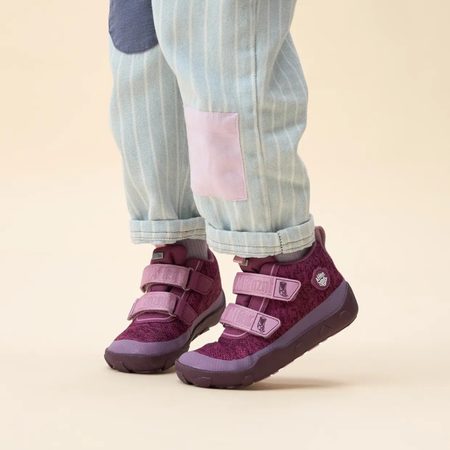 AFFENZAHN LOWBOOT KNIT HAPPY OTTER Berry | Dětské celoroční barefoot boty