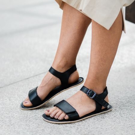 ANGLES HESTIA Black | Dámské barefoot sandály