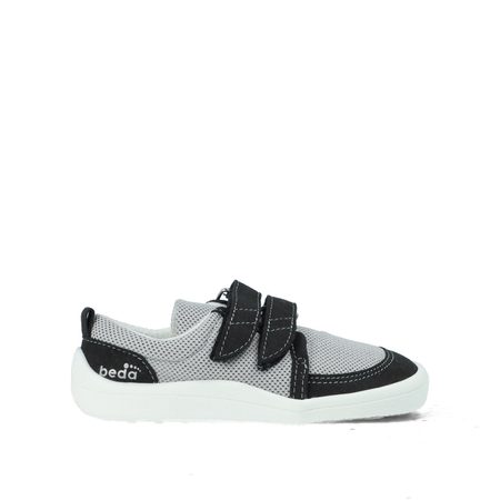 BEDA TENISKY BF 0001/TEX/W/D LUCAS White Black | Dětské barefoot tenisky