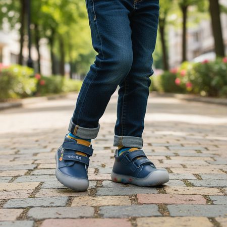 D.D.STEP S073-51696A CELOROČNÍ TENISKY Bermuda Blue | Dětské barefoot tenisky