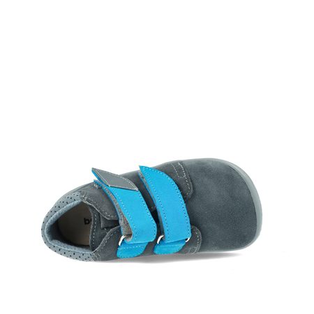 BEDA CELOROČNÍ VELUR ROBIN Grey | Dětské celoroční barefoot boty