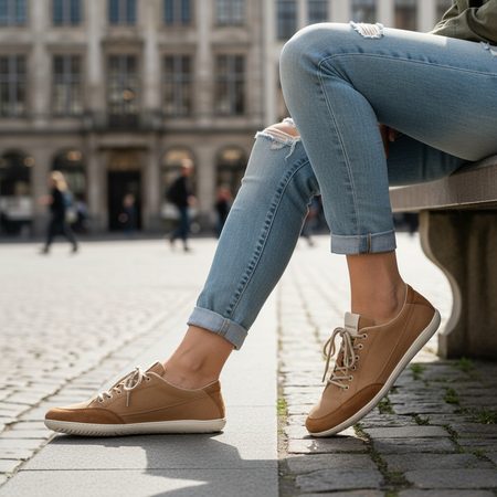 GROUNDIES AMSTERDAM WOMEN Camel | Dámské barefoot tenisky