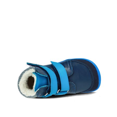 BEDA ZIMNÍ VYŠŠÍ SKY Blue - užší kotník | Dětské zimní zateplené barefoot boty