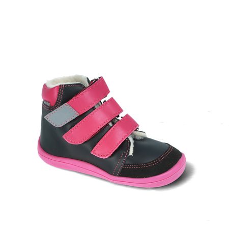BEDA ZIMNÍ VYŠŠÍ EL Black/Pink | Dětské zimní zateplené barefoot boty