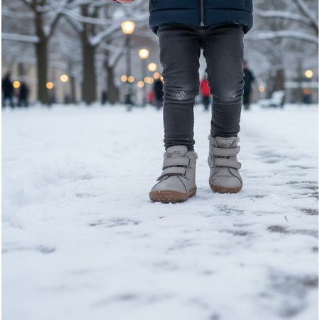 FRODDO ZIMNÍ FURRY Light Grey | Dětské zimní zateplené barefoot boty