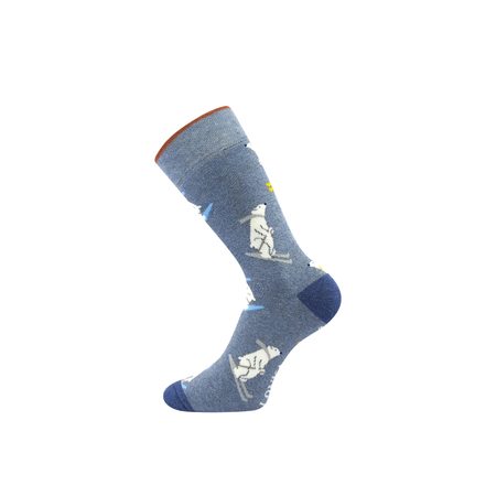 THICK TERRY SOCKS FROOLOO with SKIING BEARS pattern
